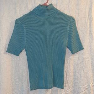 Blue turtle neck top. Size L fitted